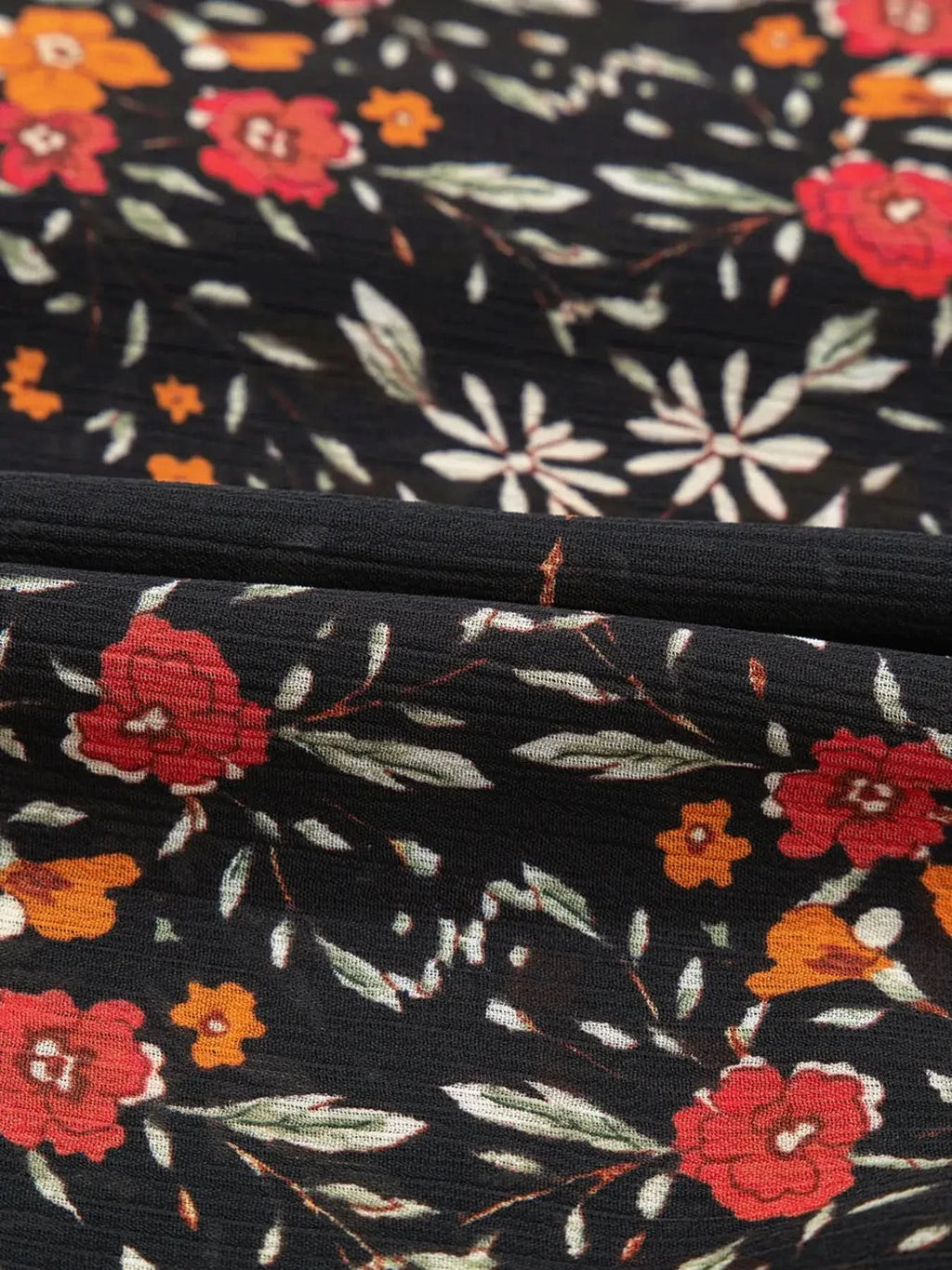 Floral Print Lantern Sleeve Loose Shirt - SwagglyLife Home & Fashion