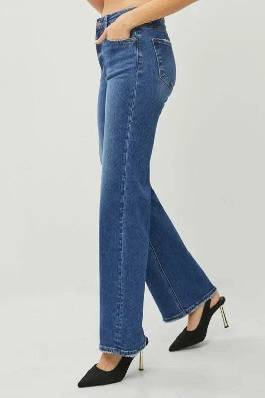 RISEN High Rise Straight Jeans in - photo