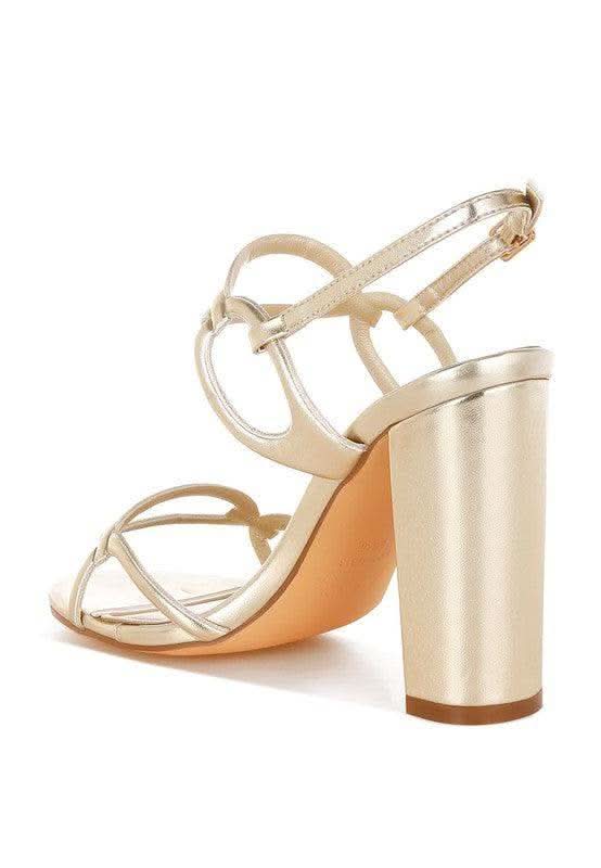Ryzah Metallic Cut Out Chain Sandals in - photo