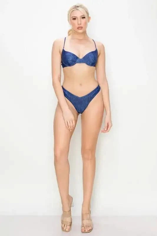 And The Why Denim Print Simple Bikini Swimsuits - SwagglyLife Home & Fashion And The Why Denim Print Simple Bikini Swimsuits - SwagglyLife Home & Fashion