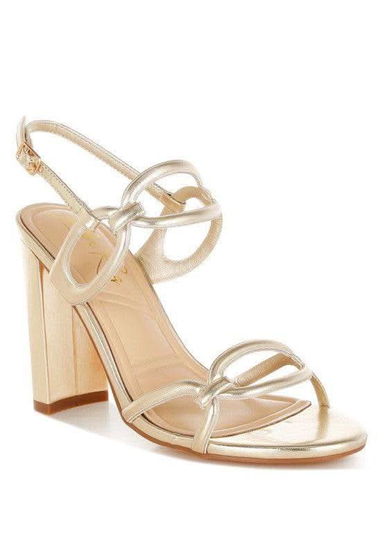 Ryzah Metallic Cut Out Chain Sandals in Gold - photo