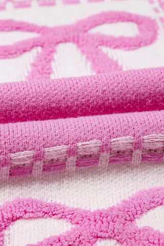 Bow Round Neck Long Sleeve Sweater - SwagglyLife Home & Fashion Bow Round Neck Long Sleeve Sweater - SwagglyLife Home & Fashion