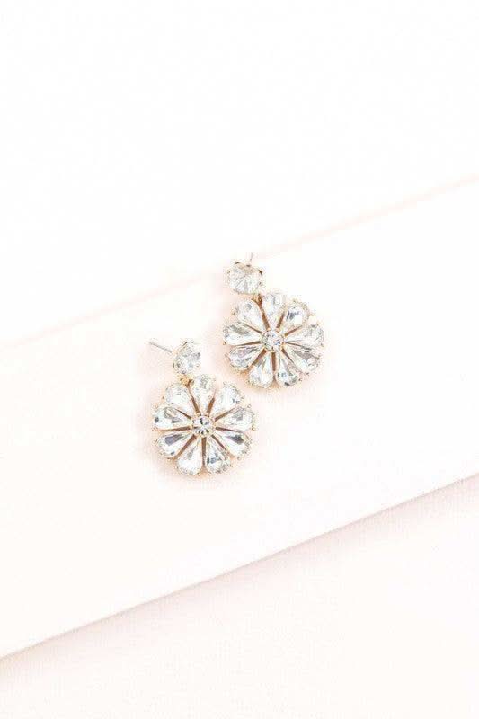 Fleur Drop Earrings in Crystal OS - photo