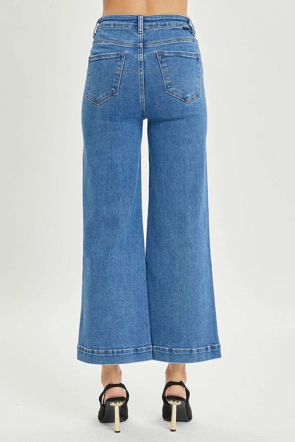 RISEN Full Size High Rise Wide Leg Jeans in - pants photo