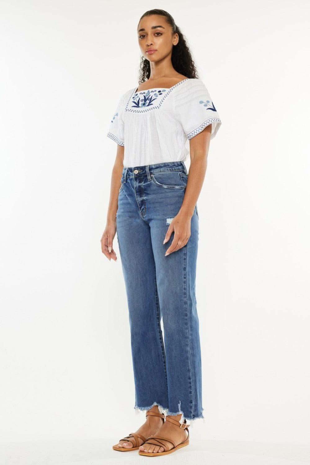 Kancan Full Size High Rise Slim Wide Leg Jeans in - photo
