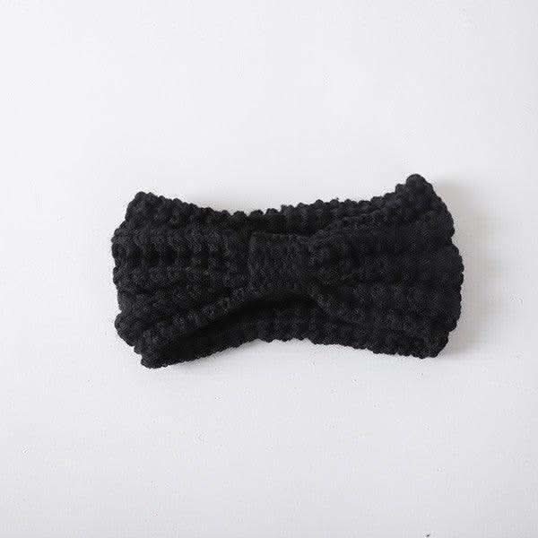 Knitted Bow Winter Headband in BKBK BLACK Os - Headbands photo