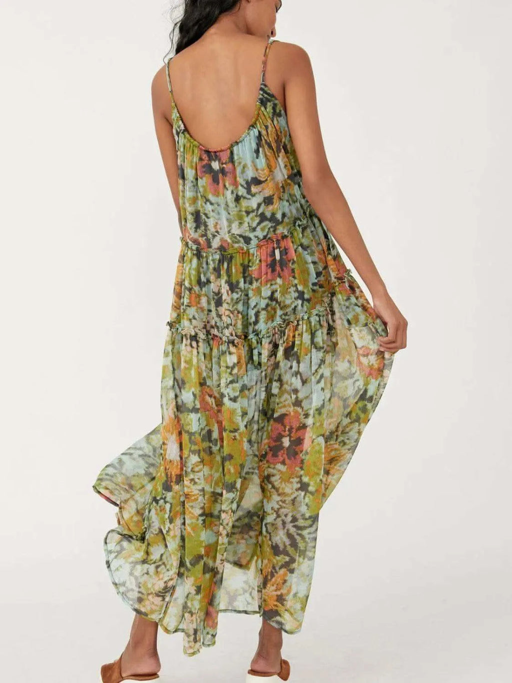 Printed V-Neck Sleeveless Dress - SwagglyLife Home & Fashion