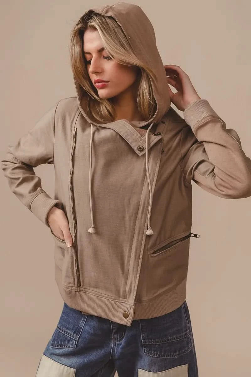 BiBi Textured Woven Rider Jacket in - photo