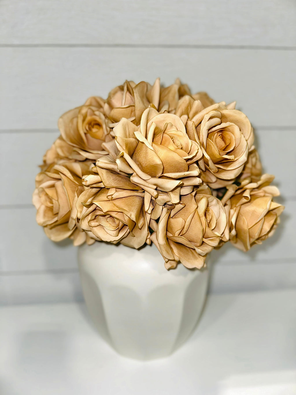 Artificial Real Touch Roses - Bundle of 10 in Cream - Florals photo