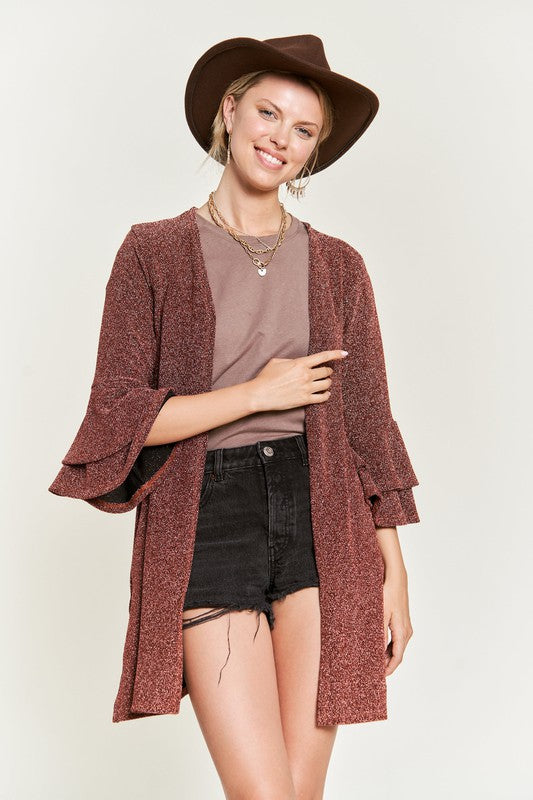 Glitter Bell Seeve Kimono Cardigan in - photo