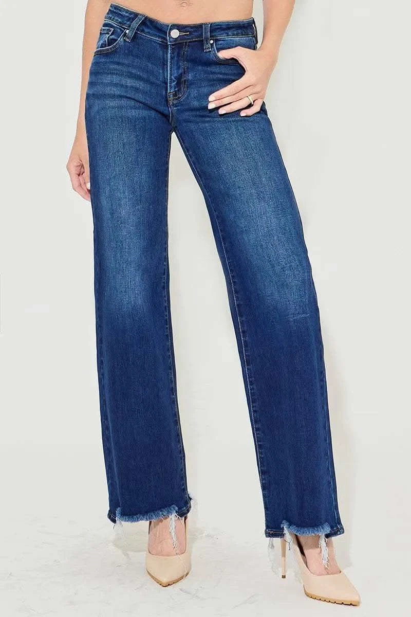 RISEN Full Size Low Rise Wide Leg Jeans Plus Size in - photo