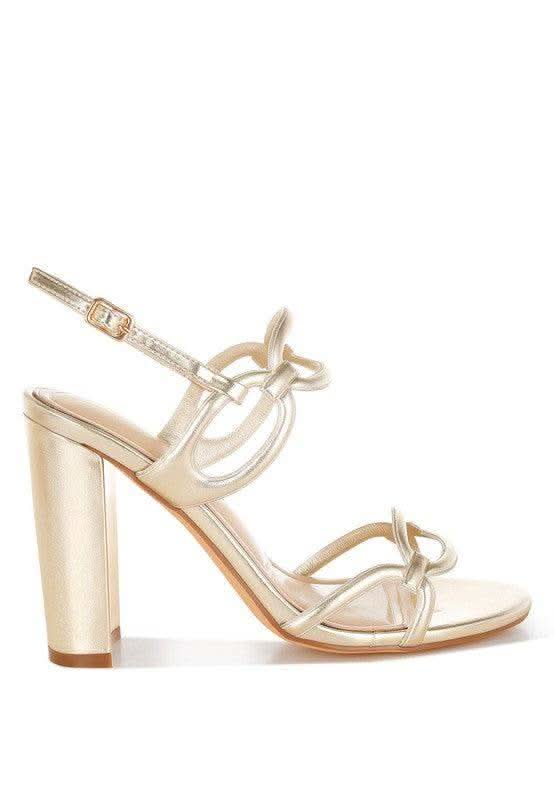 Ryzah Metallic Cut Out Chain Sandals in - photo