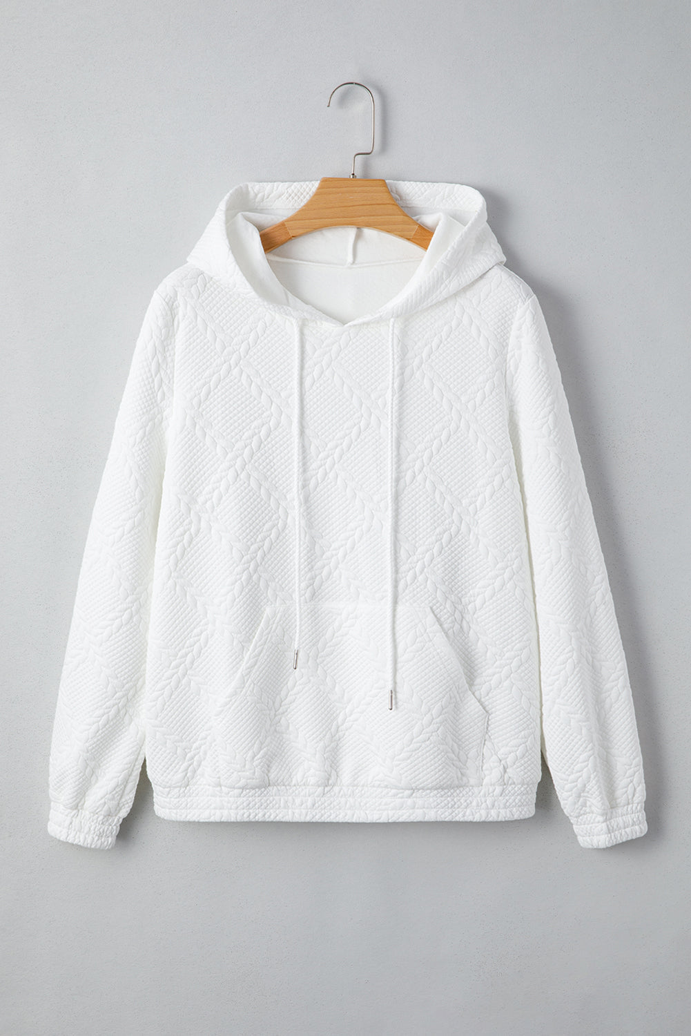 Magnolia Cable Lattice Texture Kangaroo Pocket Hoodie in - Tops/Sweatshirts & Hoodies photo
