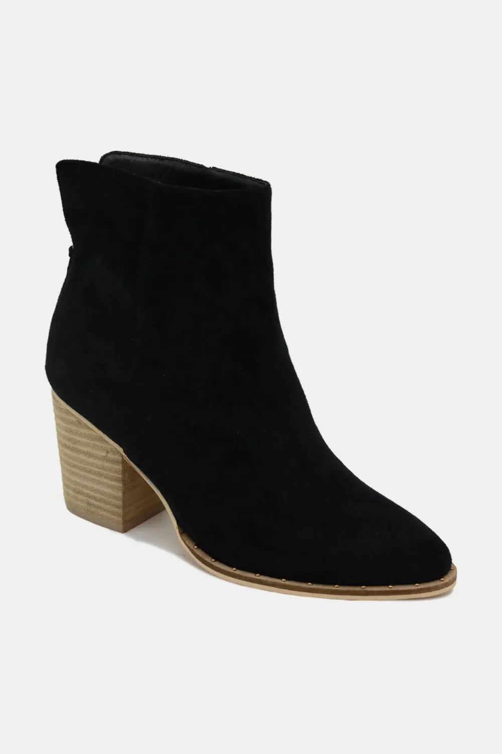 Beast Fashion Suede Point Toe Ankle Booties in - photo