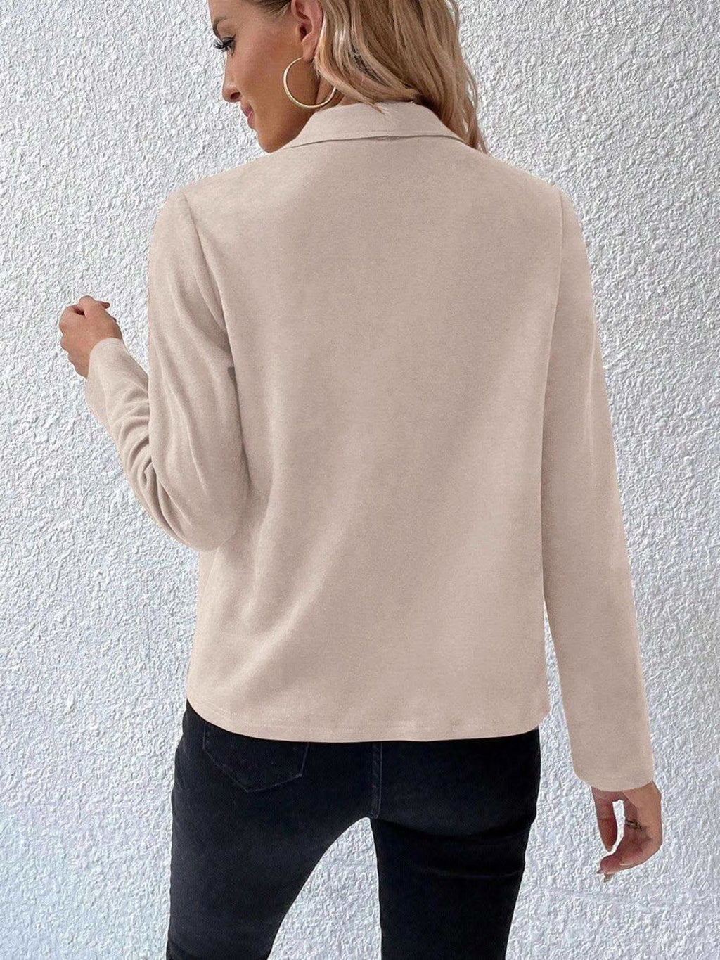 Collared Neck Long Sleeve Jacket in - Jackets photo