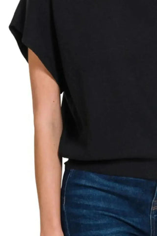 Zenana Round Neck Short Dolman Sleeve Sweater - SwagglyLife Home & Fashion Zenana Round Neck Short Dolman Sleeve Sweater - SwagglyLife Home & Fashion