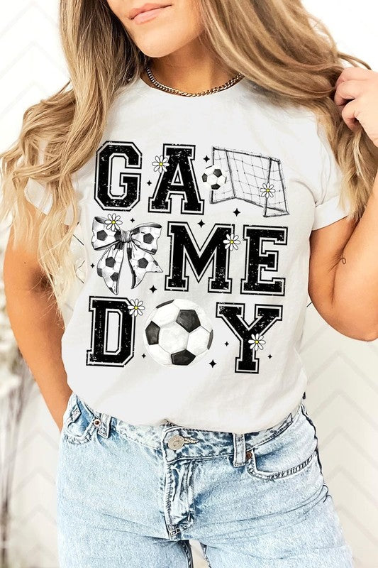 Soccer Game Day Graphic Plus Tee in VINTAGE WHITE - photo