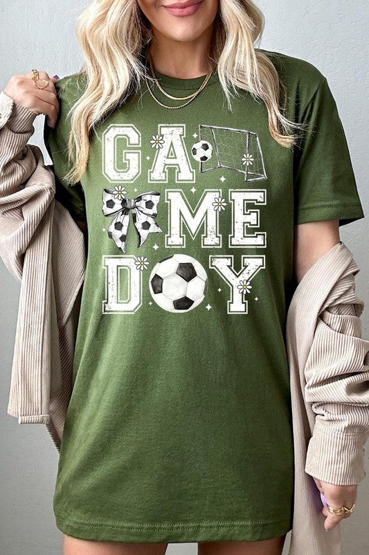 Soccer Game Day Graphic Plus Tee in OLIVE - photo
