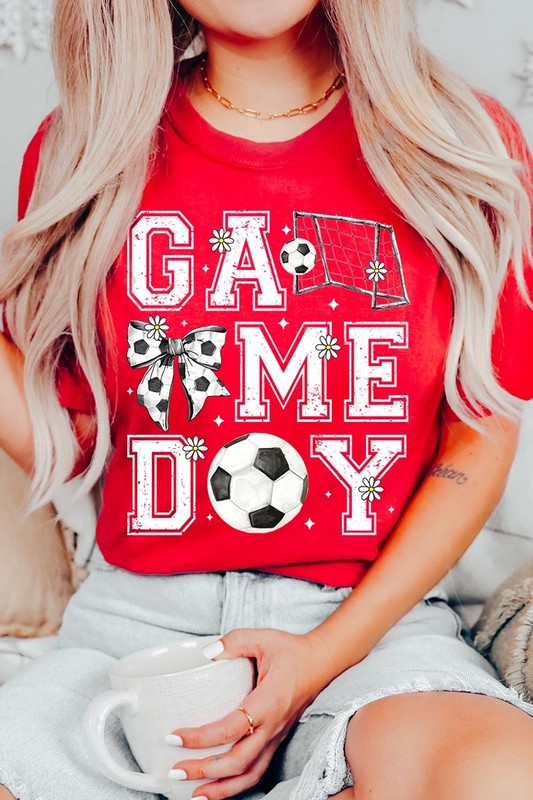 Soccer Game Day Graphic Plus Tee in RED - photo