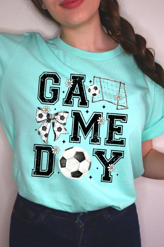Soccer Game Day Graphic Plus Tee in MINT - photo