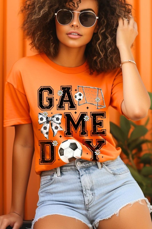 Soccer Game Day Graphic Plus Tee in ORANGE - photo
