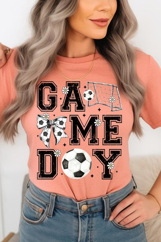Soccer Game Day Graphic Plus Tee in SUNSET - photo