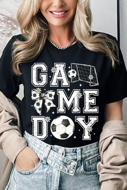 Soccer Game Day Graphic Plus Tee in BLACK - photo