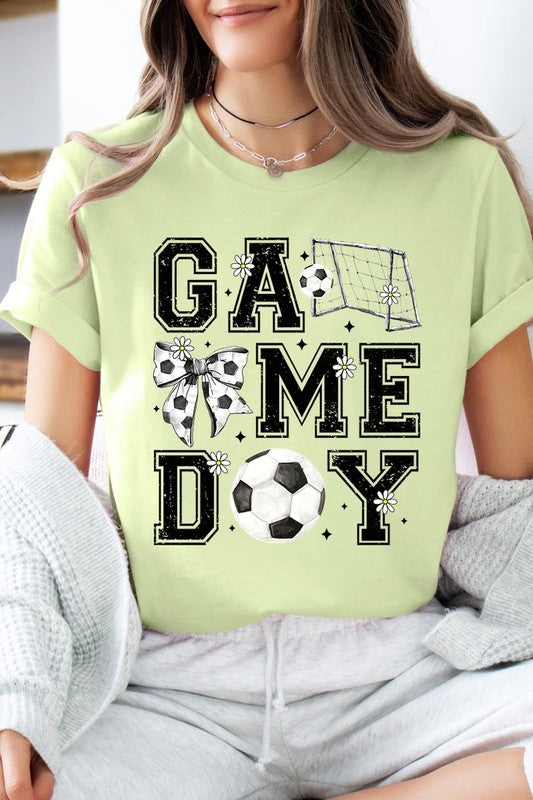 Soccer Game Day Graphic Plus Tee in SPRING GREEN - photo
