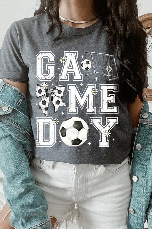 Soccer Game Day Graphic Plus Tee in DARK GREY HEATHER - photo