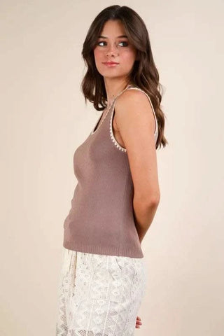 VERY J Blanket Style Sleeveless Knit Tank - SwagglyLife Home & Fashion VERY J Blanket Style Sleeveless Knit Tank - SwagglyLife Home & Fashion