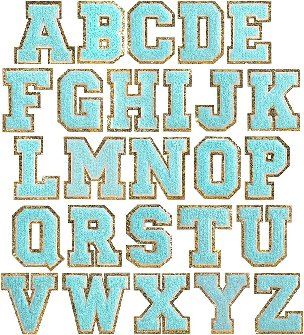 Blue Self Adhesive Chenille Letters Patches in - Apparel & Accessories photo