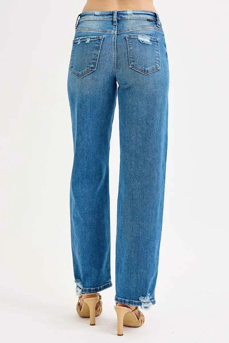 RISEN Full Size Mid Rise Baggy Jeans Plus Size in - photo