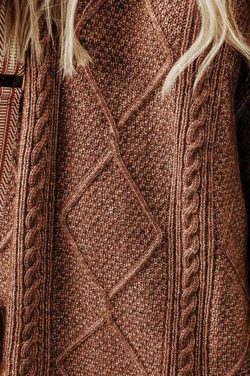 Cable-Knit Round Neck Sweater Dress in - photo