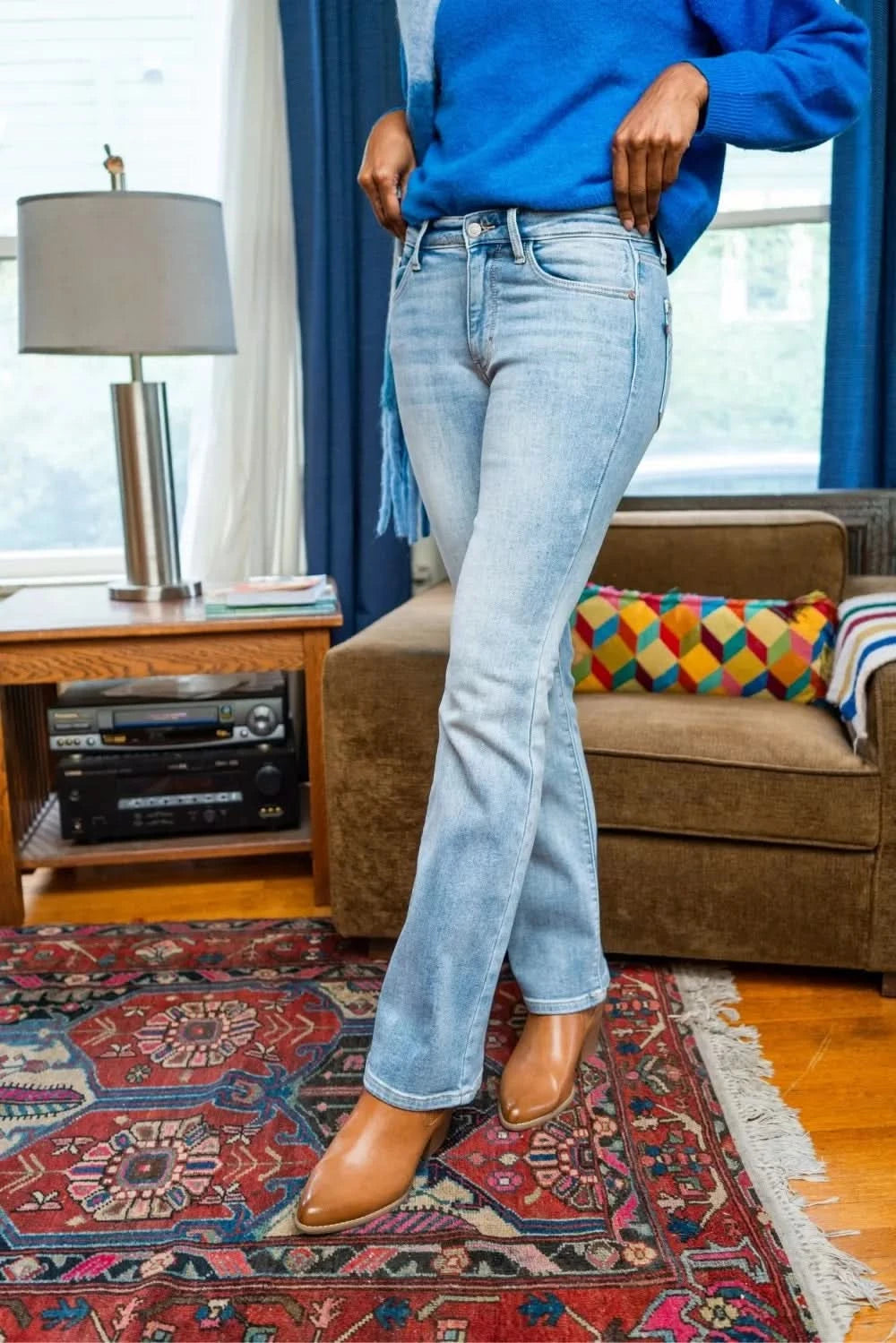 Judy Blue Mid Rise Thermal Bootcut Jeans in - photo