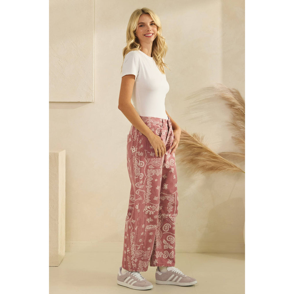 Vintage Pink Paisley Denim in - photo