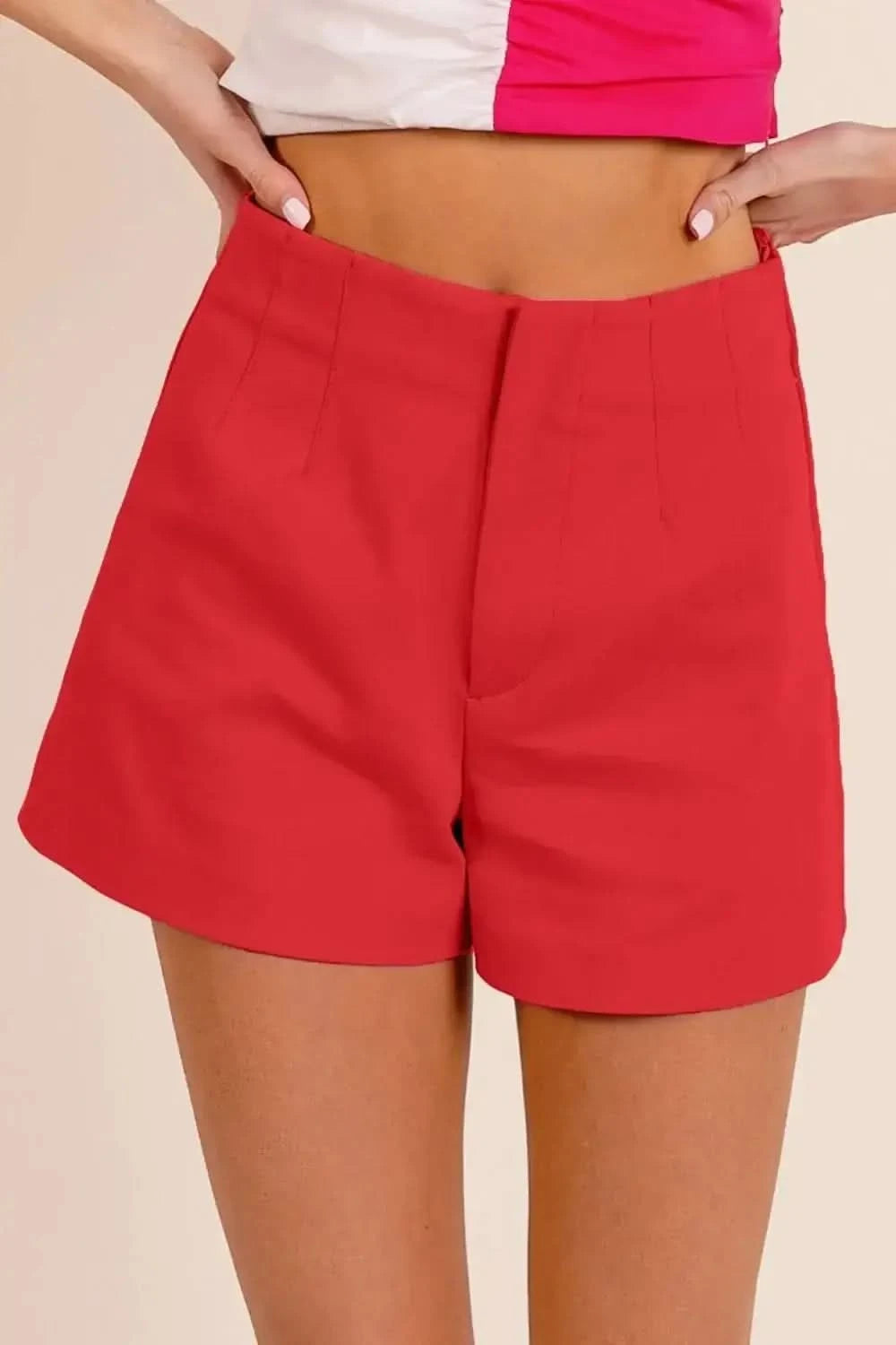 BiBi Bandless Tailored Shorts in CHERRY - photo