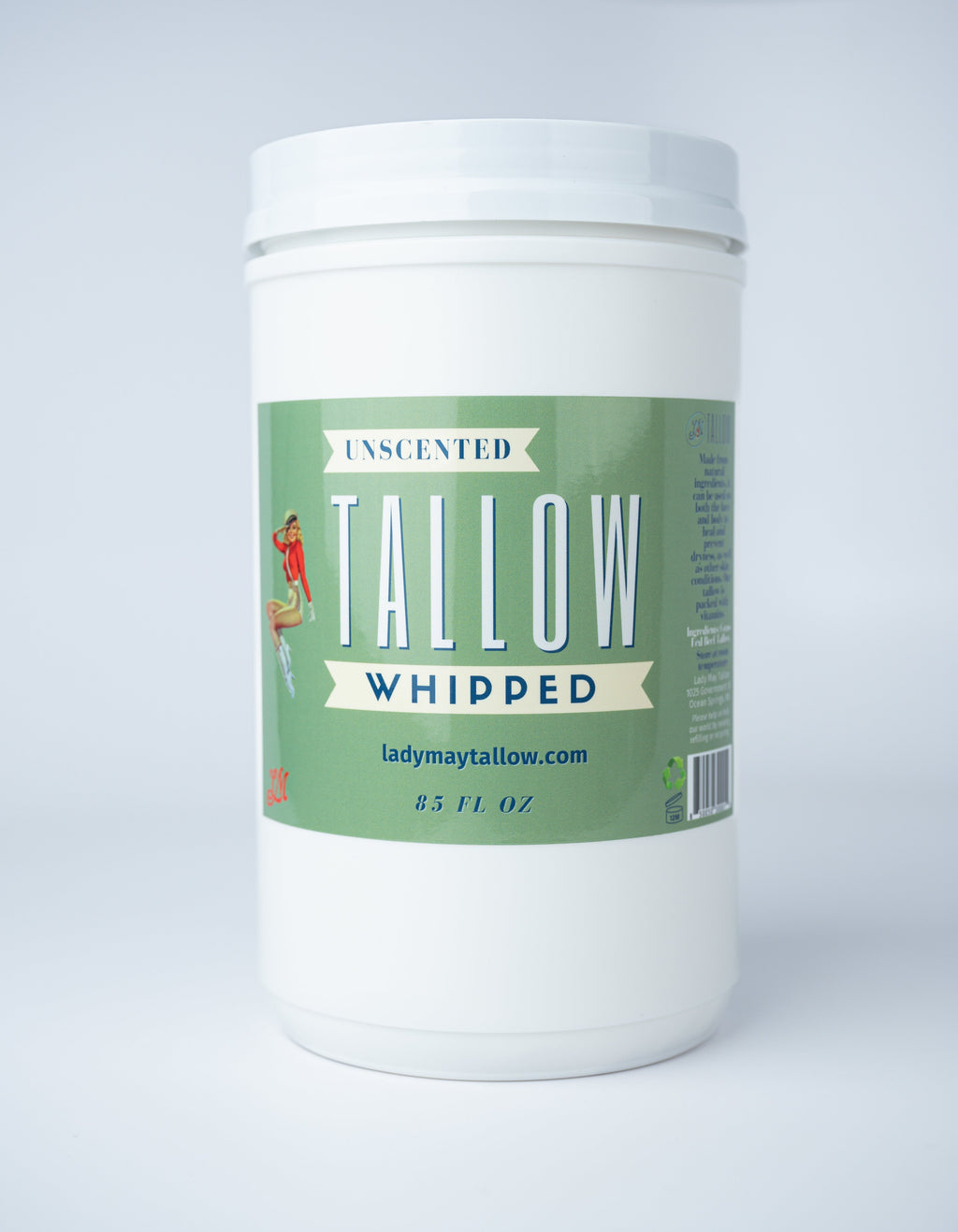 Whipped Tallow | All Natural Moisturizer Choose Scent Size 2oz-85oz in Unscented 85oz - Body Cream/Lotion photo
