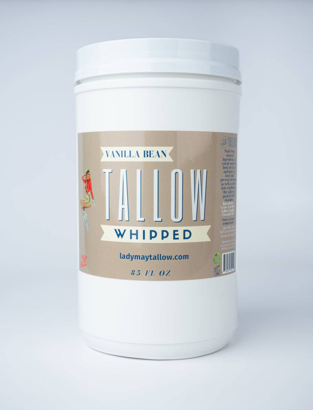 Whipped Tallow | All Natural Moisturizer Choose Scent Size 2oz-85oz in Vanilla 85oz - Body Cream/Lotion photo