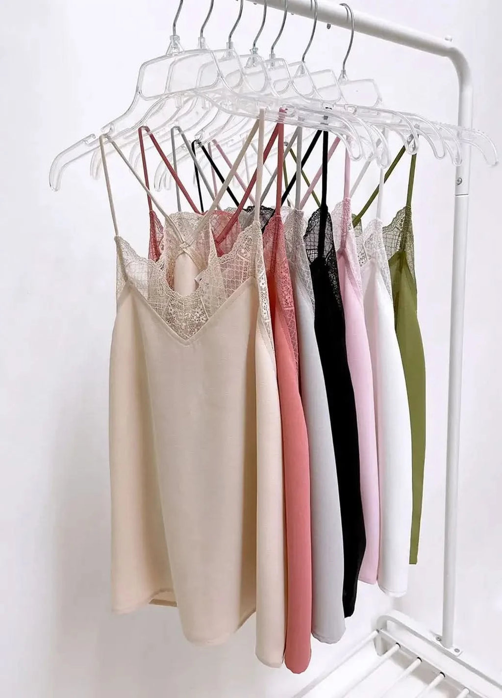 BiBi Lace Cami Solid Tank Top in - photo