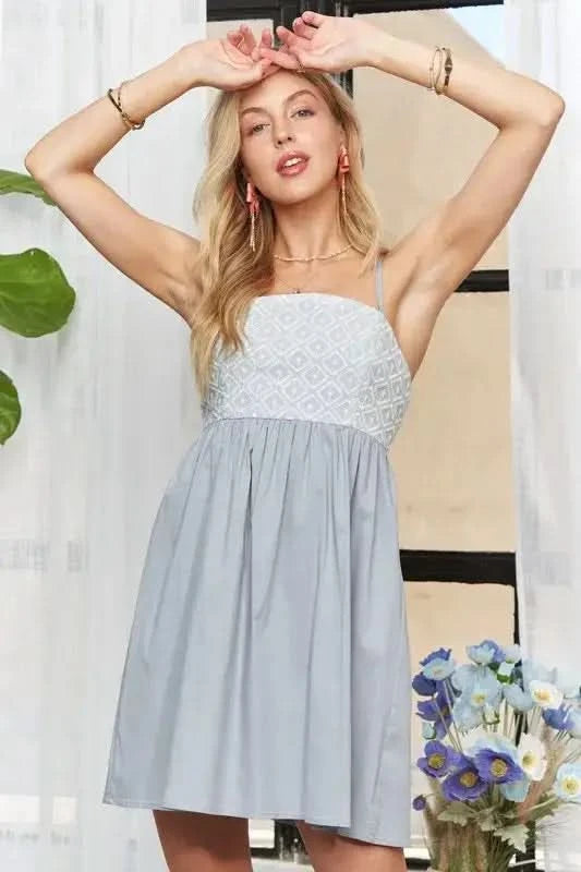 ADORA Sleeveless Mix Babydoll Dress - SwagglyLife Home & Fashion ADORA Sleeveless Mix Babydoll Dress - SwagglyLife Home & Fashion