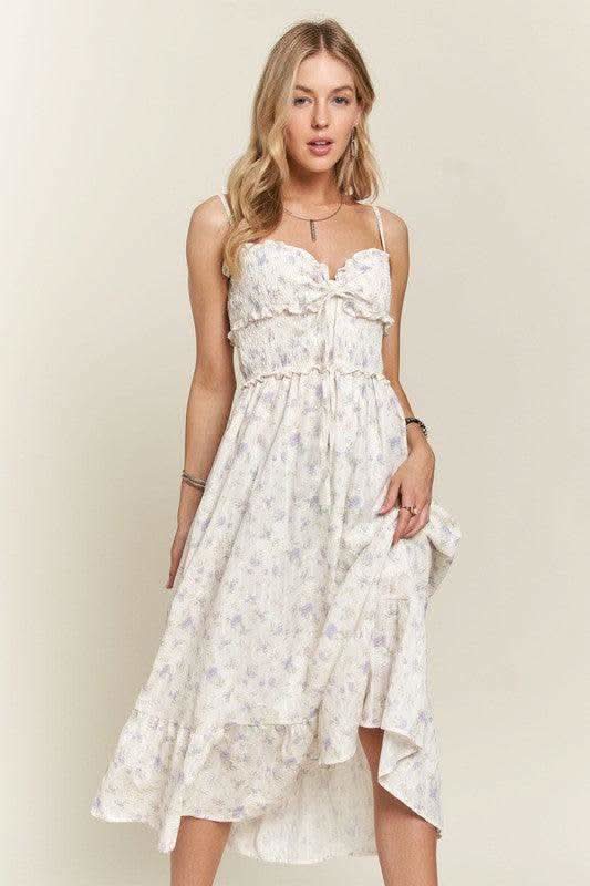 ADORA Smocked Floral Sweetheart Neck Cami Dress in - Dresses photo