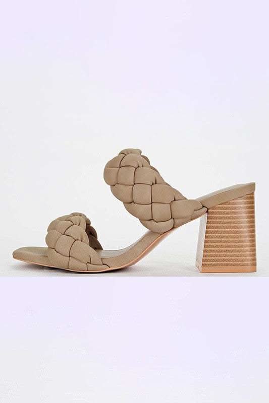 SODA Buggy High Heel Mules, Taupe - SwagglyLife Home & Fashion