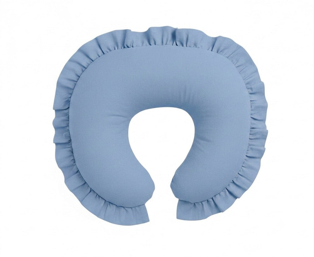 Little Mae & Co. Blue Ruffle Nursing Pillow Cover - Original Cover Ruffle