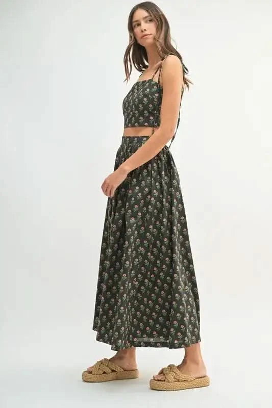 MABLE Floral Crop Top and Skirt Set in - photo