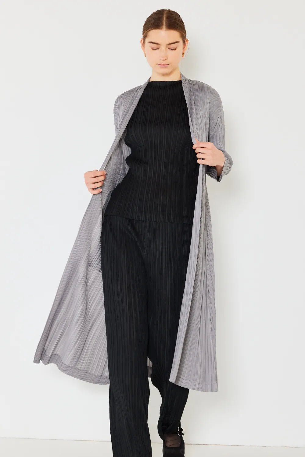 Marina West Swim Pleated Long Sleeve Cardigan in - photo