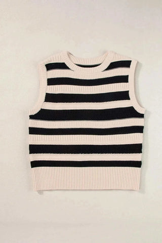 Color Block Round Neck Sweater Vest - SwagglyLife Home & Fashion Color Block Round Neck Sweater Vest - SwagglyLife Home & Fashion