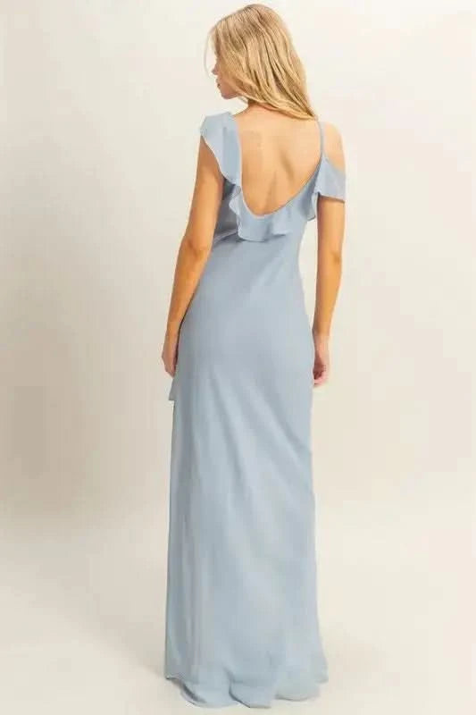 HYFVE Chiffon Ruffle Trim Midi Dress in - photo