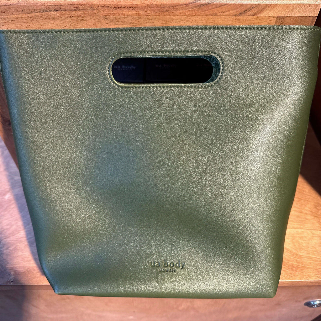 Ua Body | Hawaiian Skincare Tote Bucket Bag in Olive - Bucket Bags photo