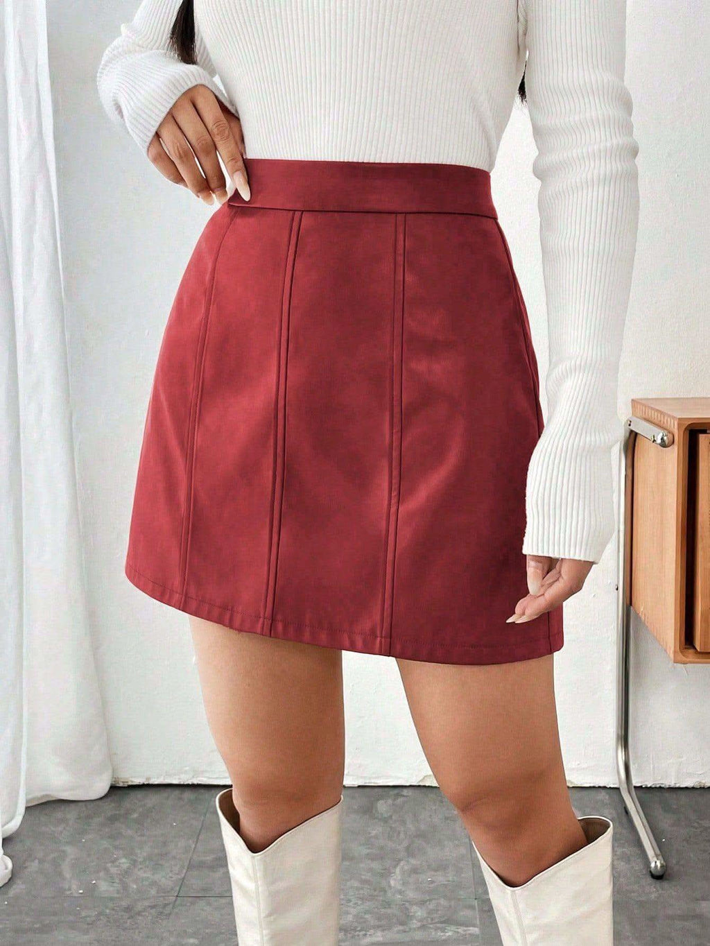 Mini Skirt with Zipper - SwagglyLife Home & Fashion