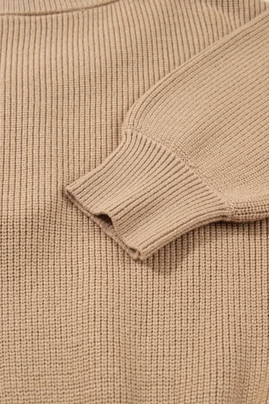 Zariah Embellished Keyhole Ribbed Sweater in - photo